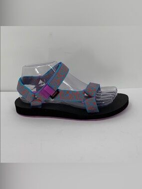 Teva Original Universal flat sandal shoe radio blue webbed strap women new 7